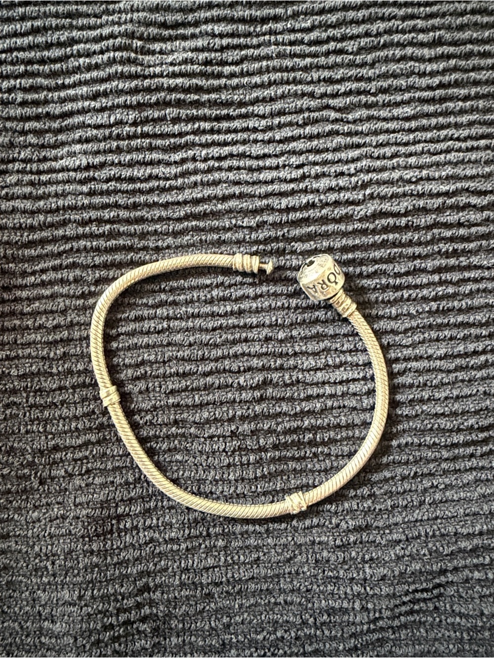 Pandora Gold Snake Chain Bracelet with 2 Logo Barrel Clasp
